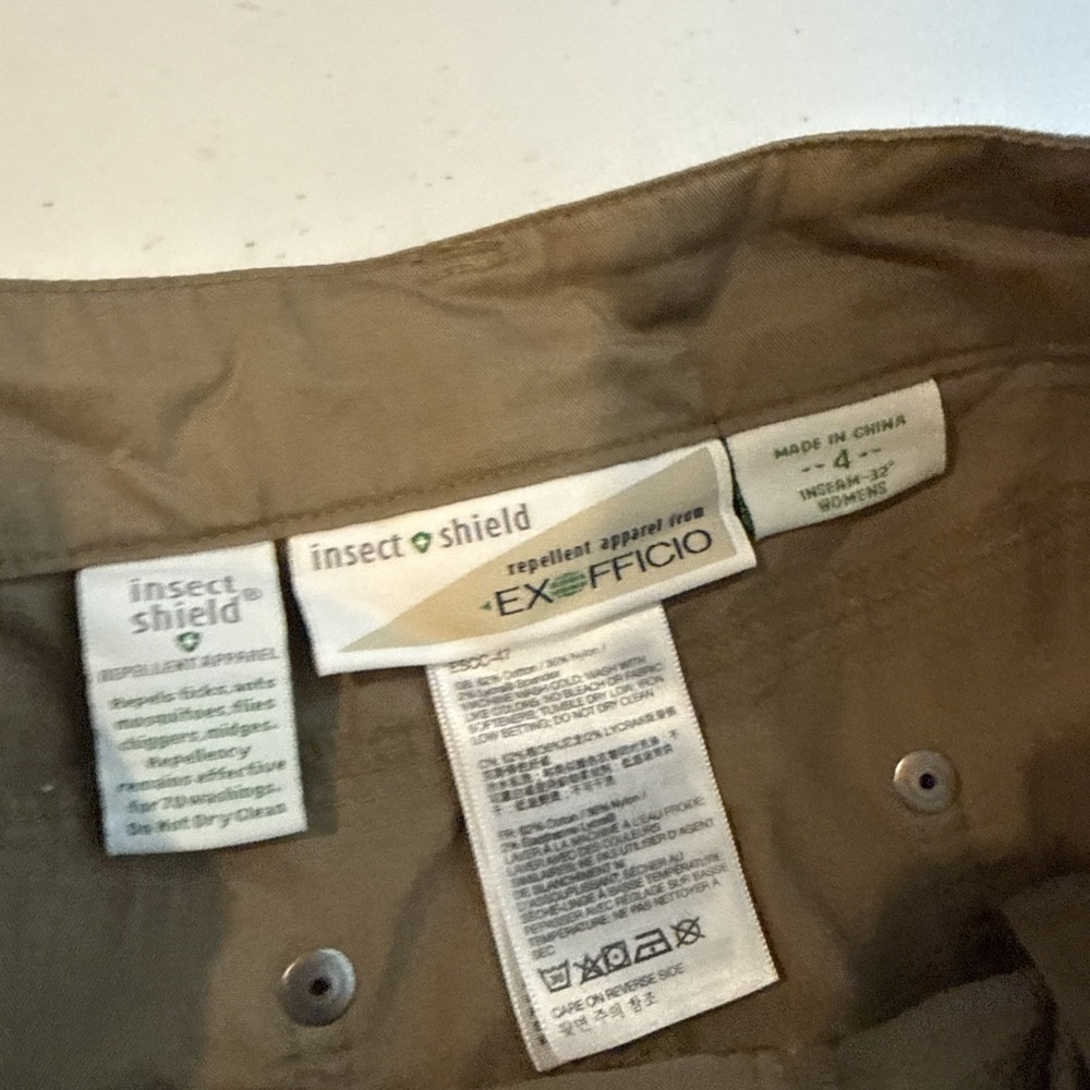 ExOfficio Pants Womens 4 Beige Insect Shield Camp Hiking Travel Bug Away - Picture 4 of 10